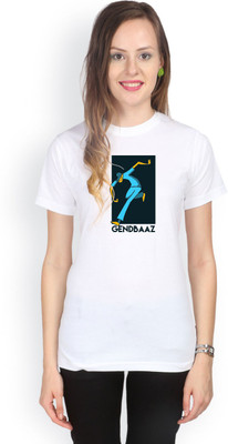 

Campus Sutra Printed Women' Round Neck White T-Shirt
