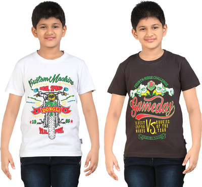 

FabTag - Dongli Boys Printed T Shirt(White, Pack of 2, Combo color