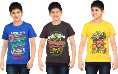

FabTag - Dongli Boys Printed T Shirt(Multicolor, Pack of 3