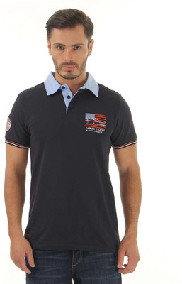

Jack & Jones Solid Men's Polo Neck Blue T-Shirt, Navy blue