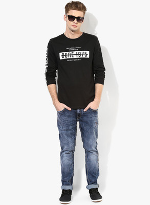 

Jack & Jones Printed Men's Round Neck Black T-Shirt