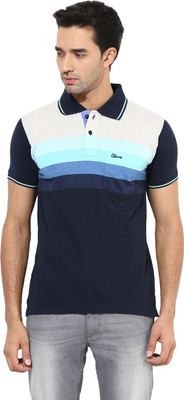 

Okane Striped Men's Polo Neck Light Blue T-Shirt, Sky