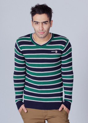 

Pepe Jeans Striped Men's V-neck Green, White, Blue T-Shirt