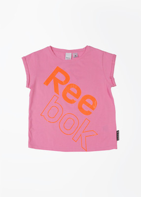 

REEBOK Girls Printed T Shirt(Pink, Pack of 1, Icopin