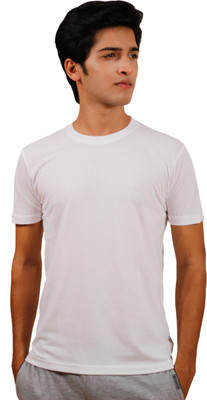 

Tryd Solid Men's Round Neck White T-Shirt