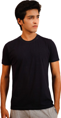 

Tryd Solid Men' Round Neck Black T-Shirt