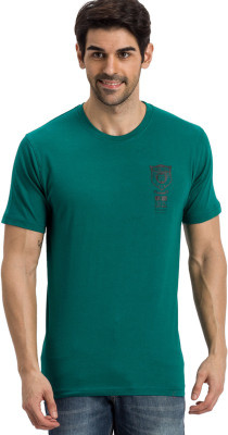 

Fritzberg Printed Men' Round Neck Dark Green T-Shirt