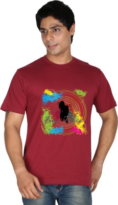 

Trendster Printed Men's Round Neck Maroon T-Shirt