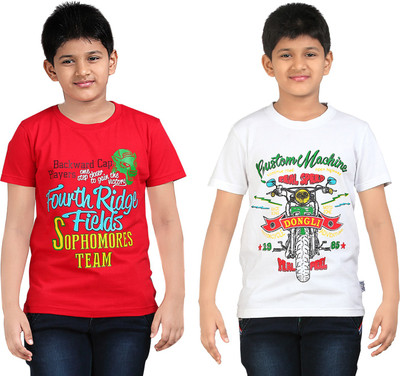 

FabTag - Dongli Boys Printed T Shirt(White, Pack of 2, Combo color