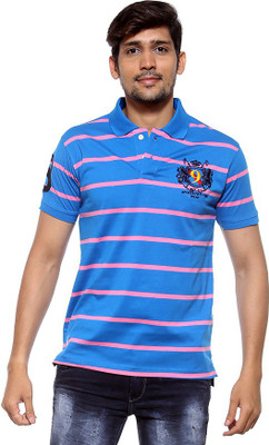 

Sports 52 Wear Striped Men's Polo Neck Blue T-Shirt, R.blu.
