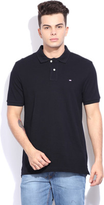 

Arrow Sport Solid Men's Polo Neck Black T-Shirt