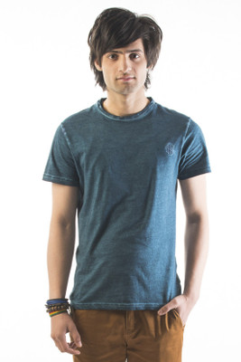 

Srota Solid Men' Round Neck Dark Blue T-Shirt, Teal