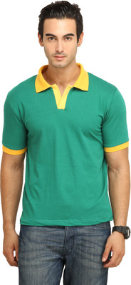 

Fio Solid Men' Polo Neck Yellow, Green T-Shirt, Green;yellow