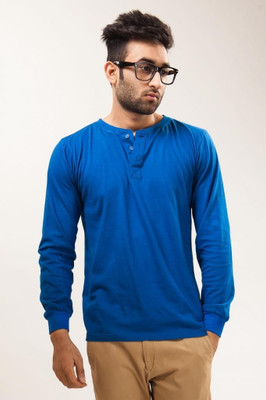 

Unisopent Designs Solid Men' Henley Blue T-Shirt, Royal blue
