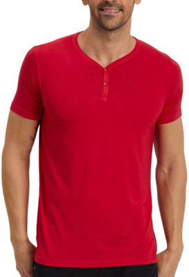 

Fritzberg Solid Men's V-neck Red T-Shirt