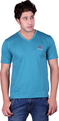 

Sellsy Solid Men's V-neck Blue T-Shirt, Sky blue