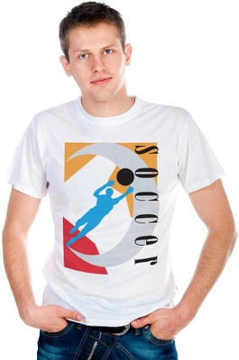 

6th Cross Graphic Print Men's Round Neck White T-Shirt