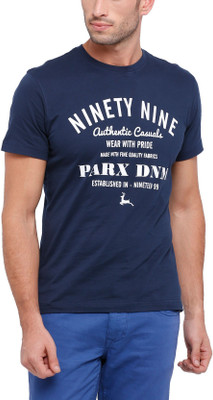 

Parx Printed Men's Round Neck Blue T-Shirt