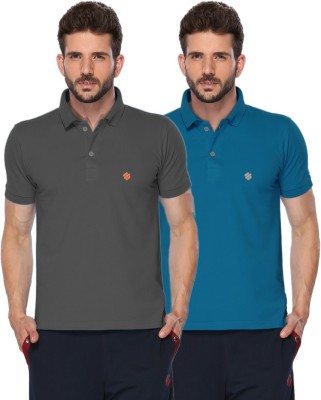 ONN Solid Men Polo Neck Blue, Black T-Shirt