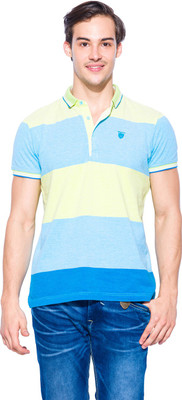 

Mufti Striped Men's Polo Neck Multicolor T-Shirt, Turq