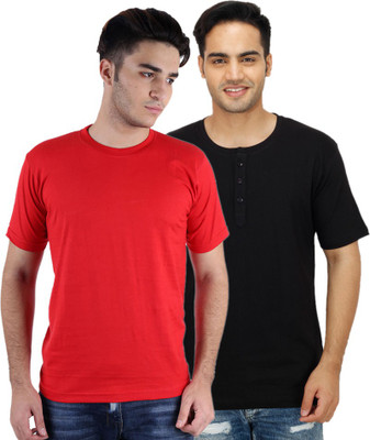 

Sanvi Traders Solid Men Round Neck Multicolor T-Shirt(Pack of 2, Multicolour