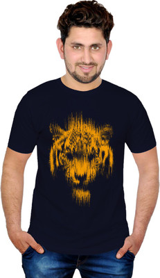 

INKIT Graphic Print Men' Round Neck Dark Blue T-Shirt, Navy blue