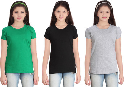 

FabTag - Sini Mini Girls Solid T Shirt(Multicolor