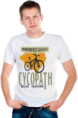 

6th Cross Graphic Print Men's Round Neck White T-Shirt