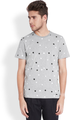 

Parx Printed Men's Round Neck Grey T-Shirt