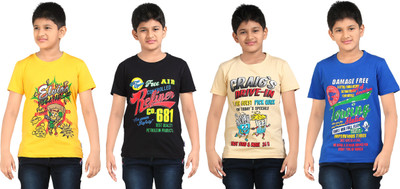 

FabTag - Dongli Boys Printed T Shirt(Multicolor, Pack of 4, Combo color