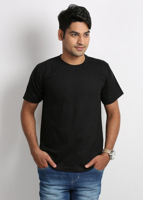 

Weardo Solid Men's Round Neck Black T-Shirt