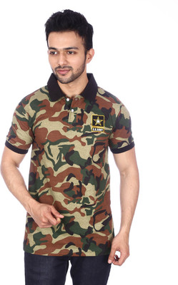 

Shootr Printed Men's Polo Neck Green T-Shirt