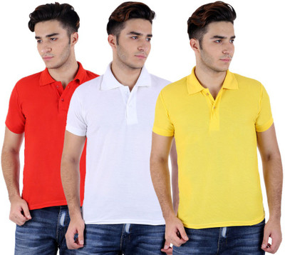 

Sanvi Traders Solid Men Polo Neck Multicolor T-Shirt(Pack of 3