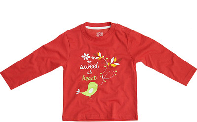 

Wow Mom Girls Printed T Shirt(Pink, Coral