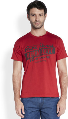 

Parx Printed Men's Round Neck Red T-Shirt