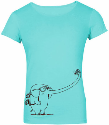 

SayItLoud Printed Women' Round Neck Light Blue T-Shirt