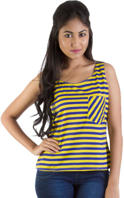 

Vea Kupia Striped Women's Round Neck Yellow T-Shirt
