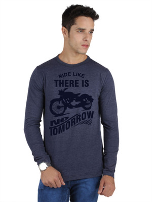 

SayItLoud Printed Men's Round Neck Blue T-Shirt, Blue melange