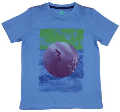 

Poppers by Pantaloons Boys Graphic Print T Shirt(Blue, Pack of 1, Sky blue