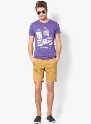 

Jack & Jones Graphic Print Men's Round Neck Purple T-Shirt, Gentian violet