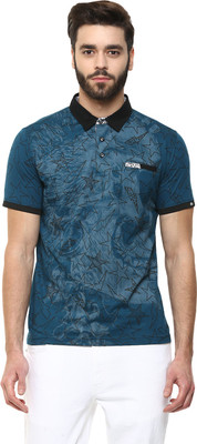 

Fritzberg Printed Men's Polo Neck Blue T-Shirt, Petrol