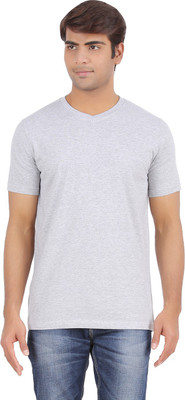 

Ap'pulse Solid Men' V-neck Grey T-Shirt, Grey melange