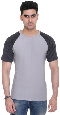 

Colors & Blends Solid Men' Round Neck Grey T-Shirt