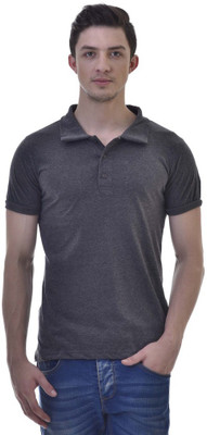 

Inkovy Solid Men's Polo Neck Black T-Shirt