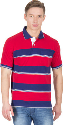 

Wilkins & Tuscany Striped Men's Polo Neck Red T-Shirt, Blood red