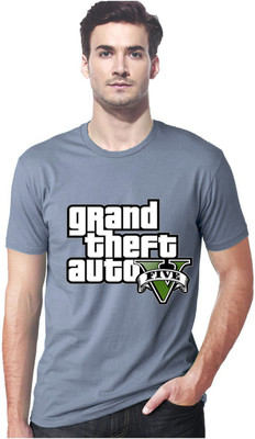 

Gallop Graphic Print Men's Round Neck Grey T-Shirt, Ash grey