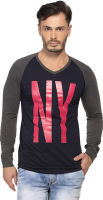 

Alan Jones Printed Men's V-neck Dark Blue T-Shirt, Navy