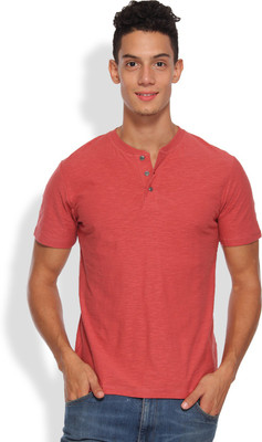 

Arise Self Design Men's Henley Red T-Shirt, Faded red