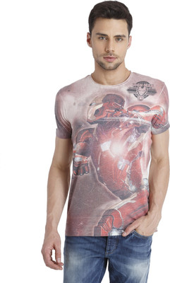 

Jack & Jones Printed Men's Round Neck Multicolor T-Shirt, Syrah