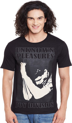 PUNK Printed Men Round Neck Black T-Shirt